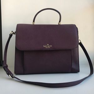Kate Spade saffiano convertible satchel - burgundy
